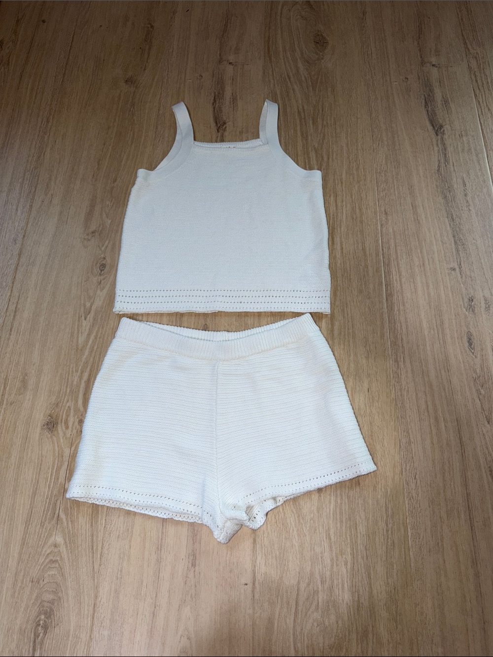Cat & Jack white Knit Tank Top and Shorts Set size XLarge 12/14
